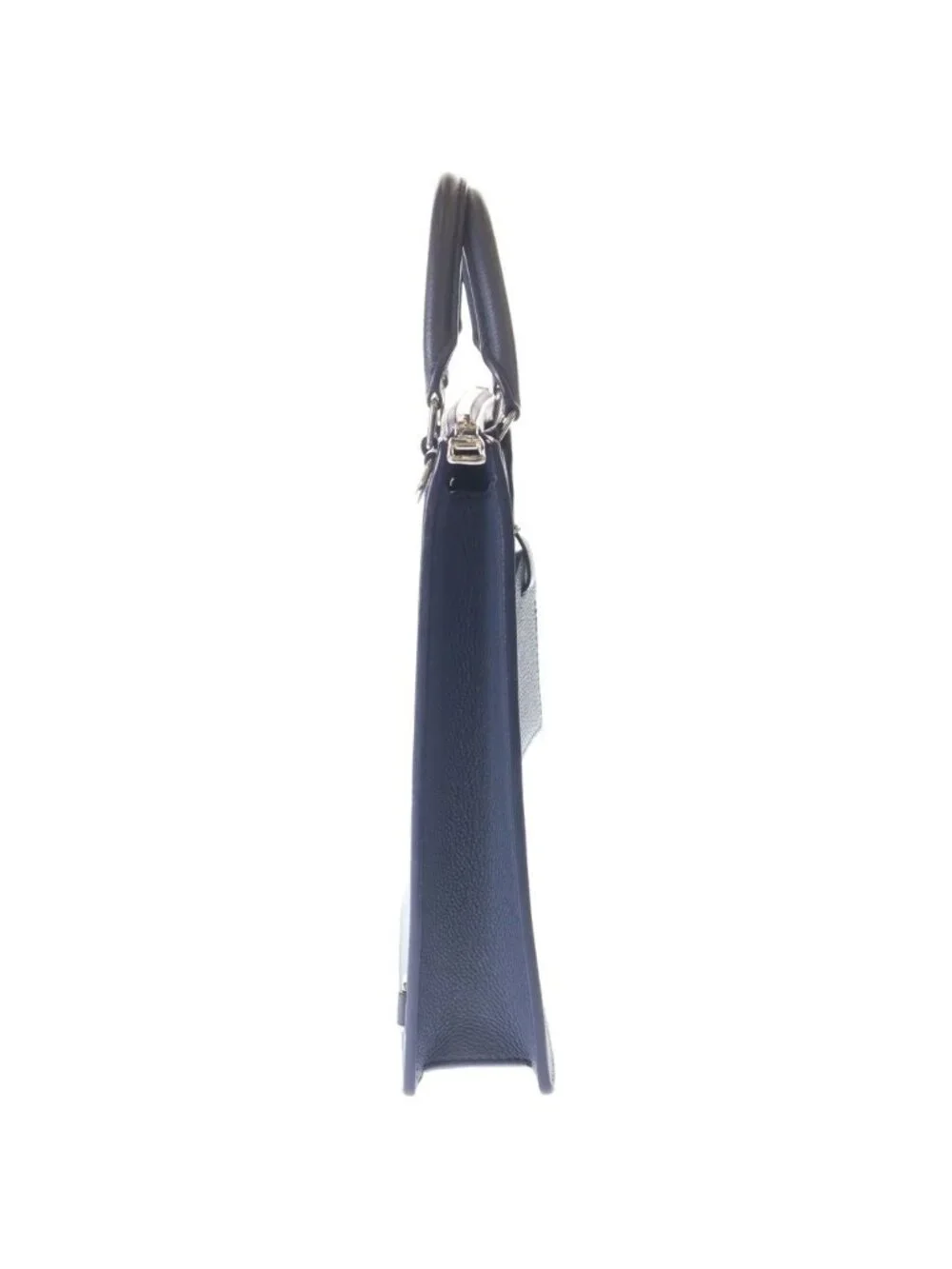 Louis Vuitton Water Monogram Sac Plat Messenger Tote Bag Navy Leather Silver